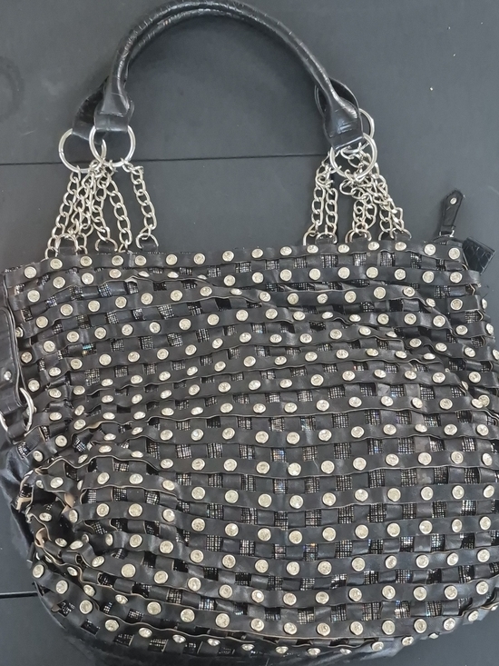 Handbags - Black Studded Chain-Handle Women’s Tote